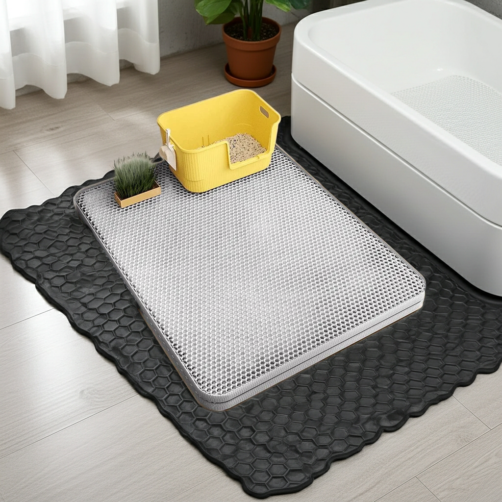 Extragroße Katzentoilettenmatte – wasserdicht, rutschfest und abwaschbar