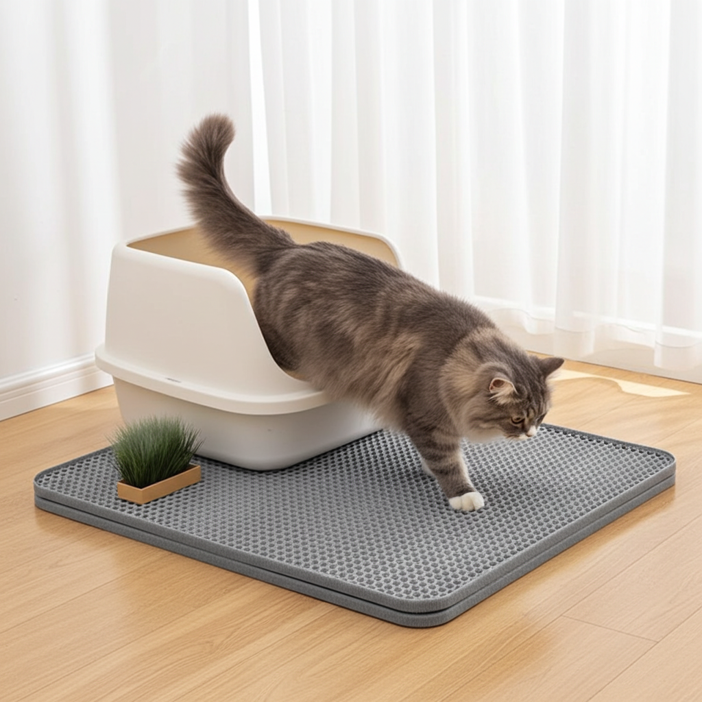 Extragroße Katzentoilettenmatte – wasserdicht, rutschfest und abwaschbar