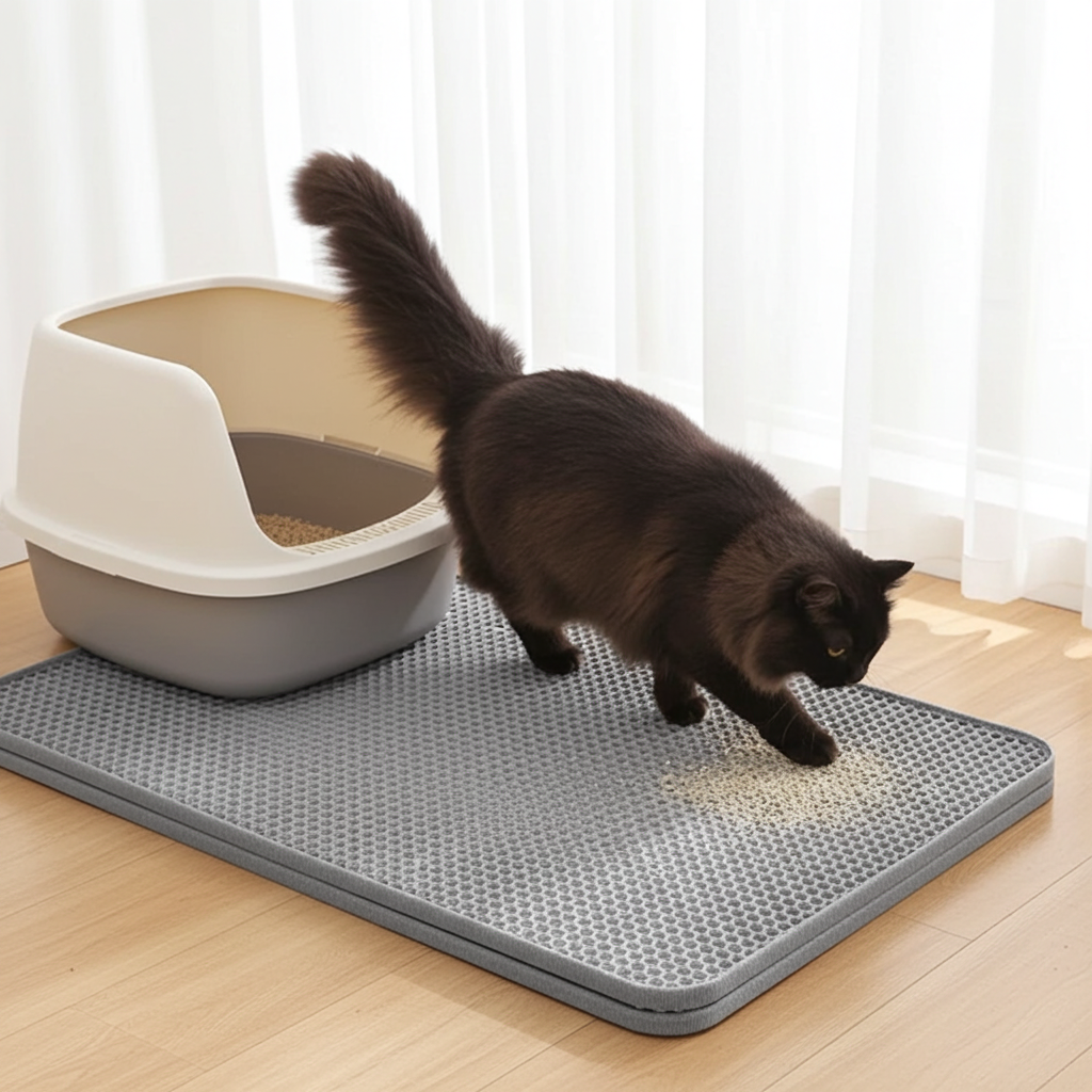 Extragroße Katzentoilettenmatte – wasserdicht, rutschfest und abwaschbar