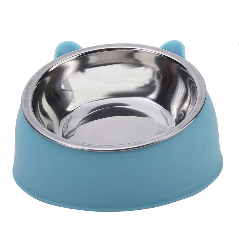 Geneigter Edelstahl-Katzenapf – Ergonomisch, Rutschfest, zum Fressen und Trinken