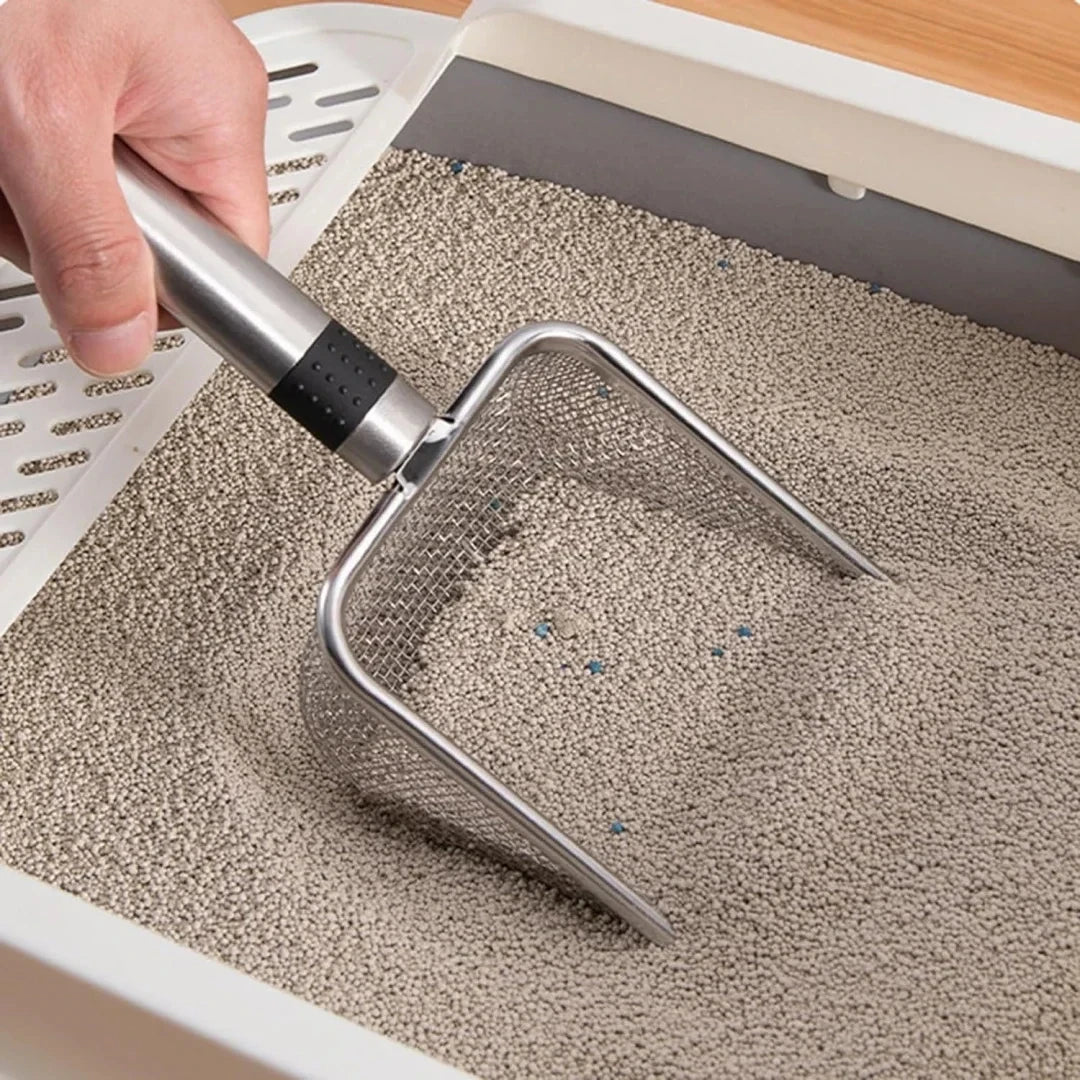 Paletta per Lettiera Gatti in Acciaio Inossidabile – Ergonomica e Resistente alla Ruggine