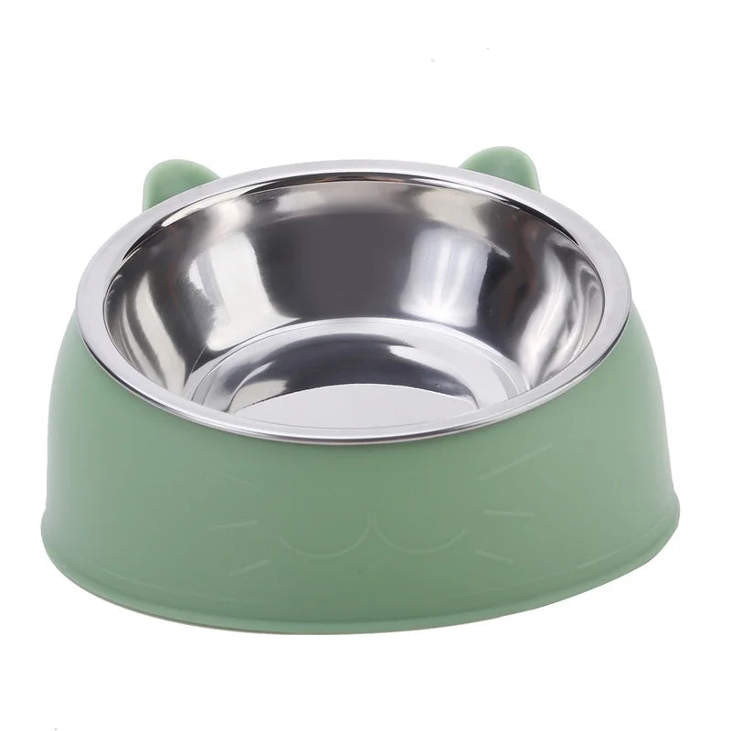 Ciotola Inclinata per Gatti in Acciaio Inox – Ergonomica, Antiscivolo, per Mangiare e Bere
